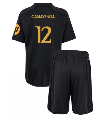 Real Madrid Eduardo Camavinga #12 Tredje Kläder Barn 2023-24 Kortärmad (+ Korta byxor)